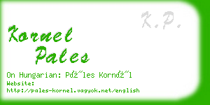 kornel pales business card